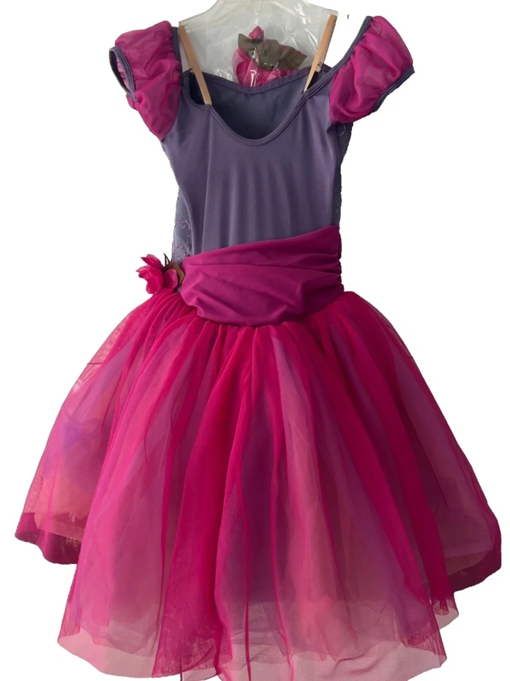 Curtain Call Costume Ballet Dress Extra Full Floral Tulle Pink Lavender Girls LG
